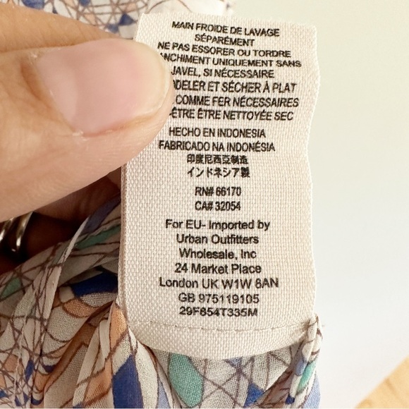 FREE PEOPLE | Easy Rider Geometric Sheer Button Down Shirt White XS - Picture 3 of 6